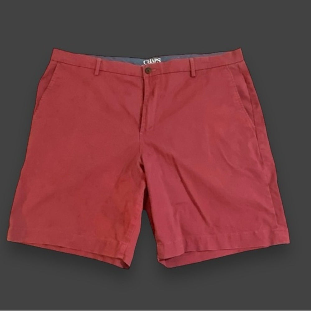 Men’s Chaps Coastland Wash Red Flat Front‎ Shorts